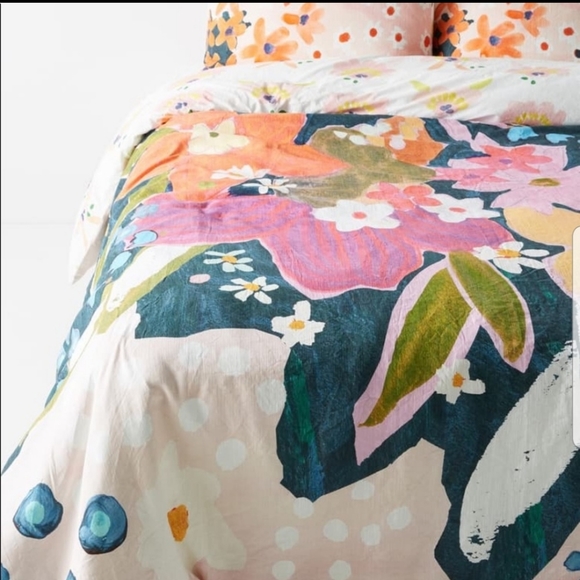 ANTHROPOLOGIE Matilda Floral Queen Duvet Cover NWT - Picture 3 of 8